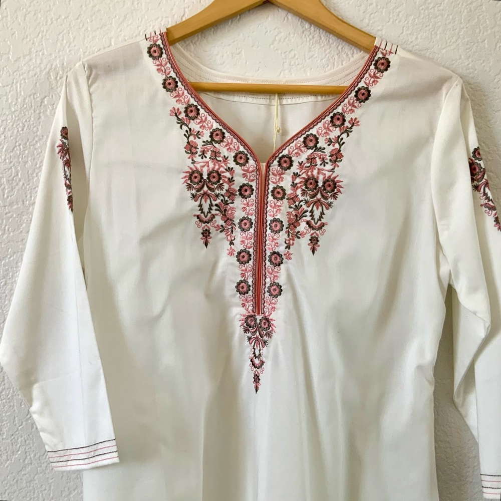 WH Women’s, 100% Cotton, Embroidered, Tunic, Kurta, Sz XXL - Picture 2 of 6